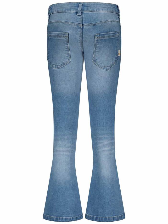 Meisjes Lange Broek - Maat 116 - Denim - Jeans | Moodstreet