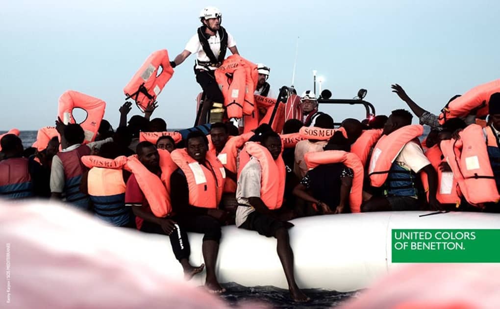 Benetton criticized for campaign depicting migrants being rescued