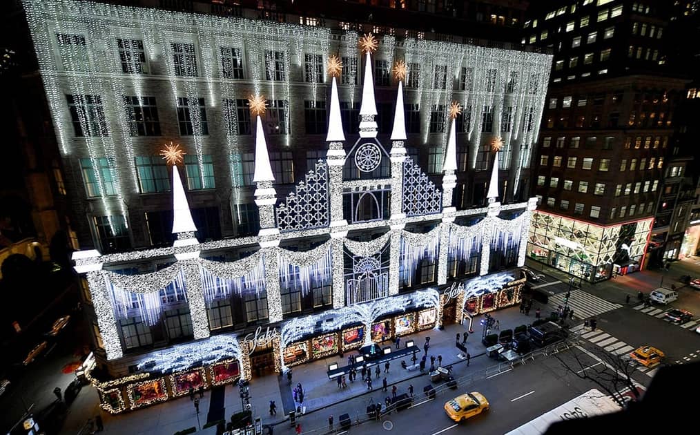 Saks unveils Fifth Avenue holiday window and lights display