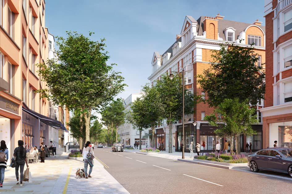 London's Sloane Street to become a striking green boulevard