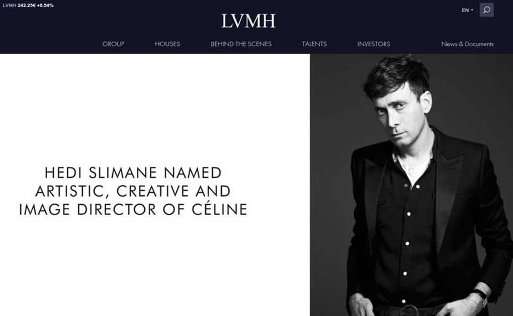 Designer Hedi Slimane is to take over at Celine: LVMH
