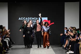 Students of Accademia Costume & Moda show designs during Fashion Graduate Italia