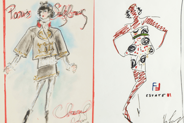 Online-Auktion von Zeichnungen von Karl Lagerfeld