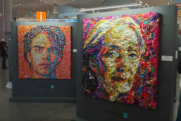 Türkische Künstlerin Deniz Sağdıç macht Kunstwerke aus Textilabfällen