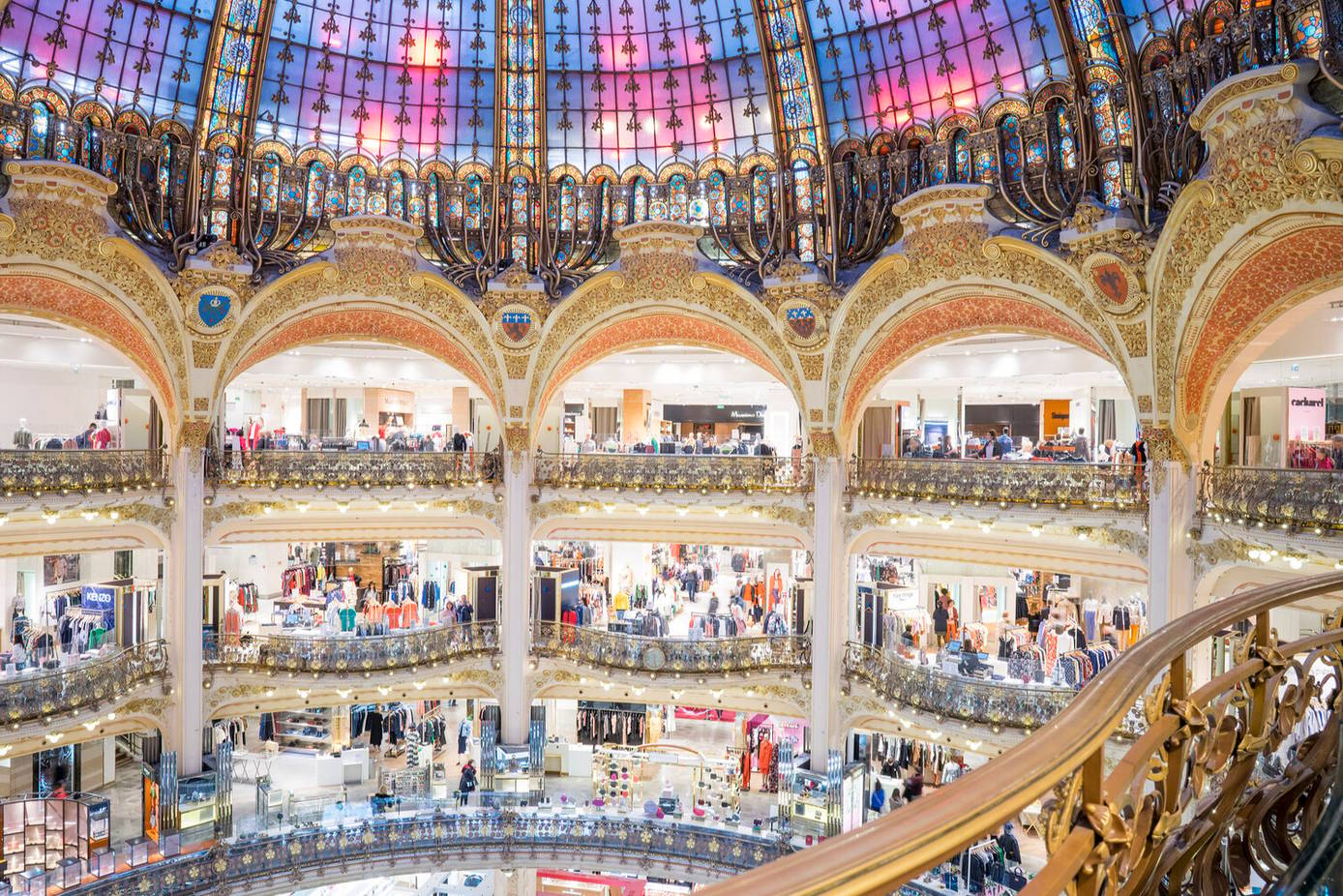 The historic dome of the Galeries Lafayette is being restored