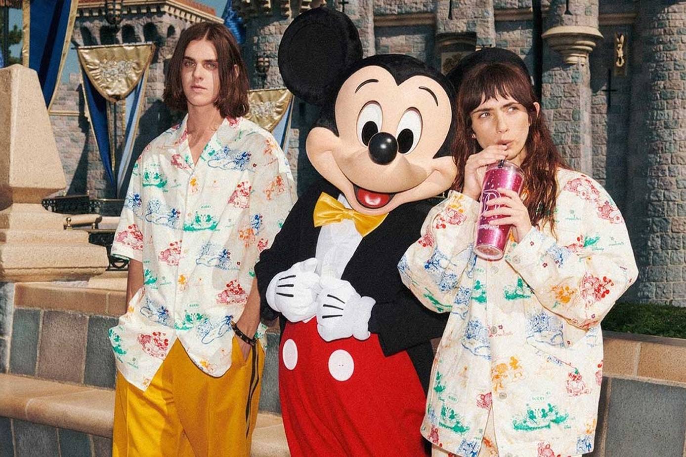 Gucci X Disney Mickey Mouse And Minnie Print Canvas Shorts