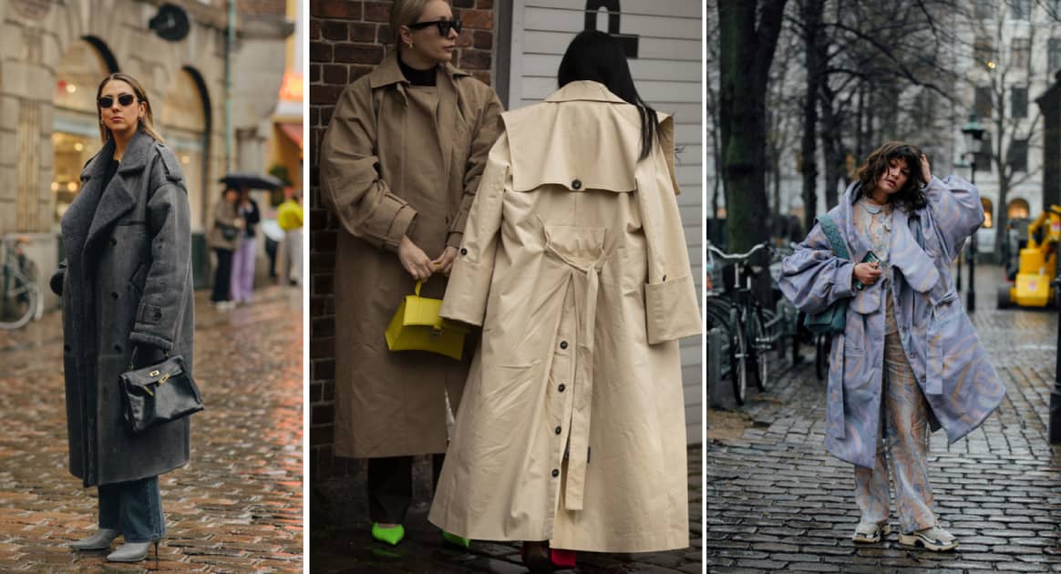 Die
Fashionistas hüllen sich beim kalten Wetter Kopenhagens in lange Mäntel
ein.  Bild: Moeez Ali /Bryndis Thorsteinsdottir /Bryndis Thorsteinsdottir /
Copenhagen Fashion Week