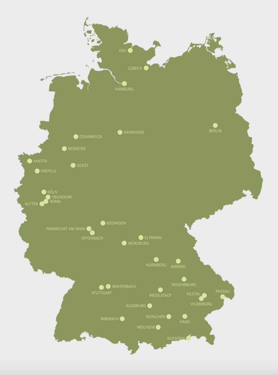 Labelbird-Deutschlandkarte, durch die Verbraucher einfach Labels aus ihrer Region finden können