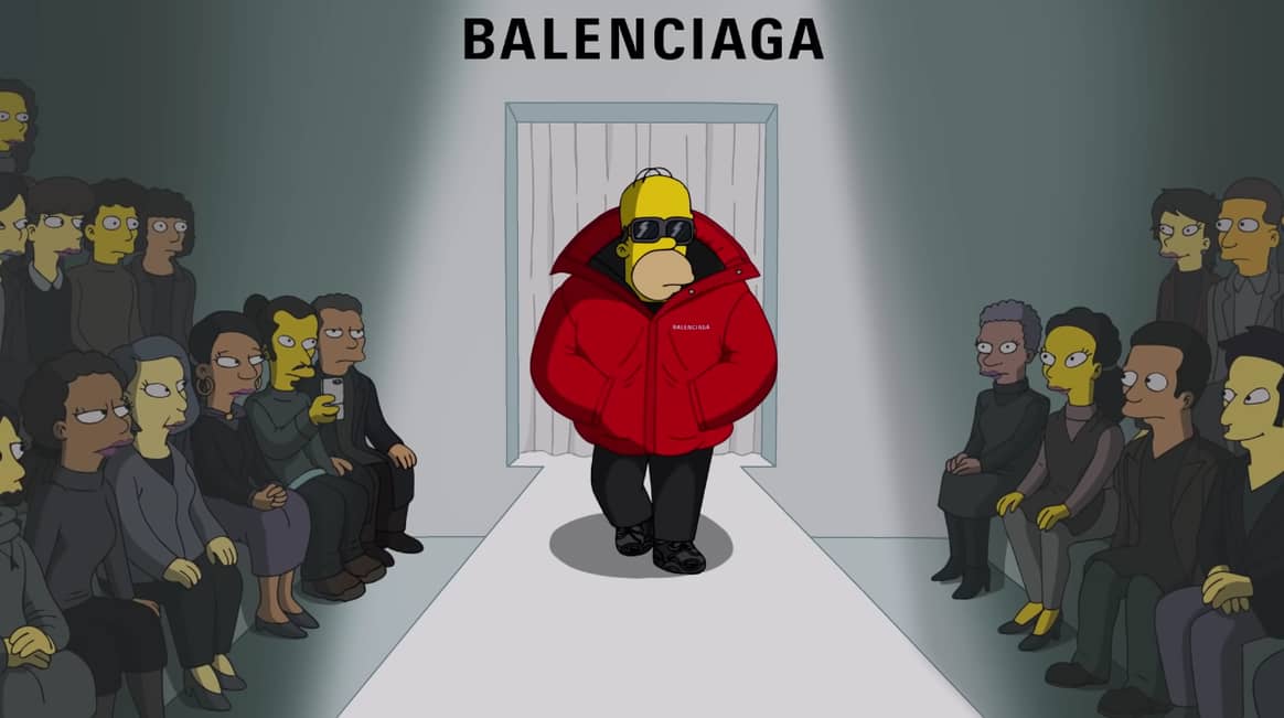 Screenshot van de Balenciage x Simpsons video. Bron: Youtube