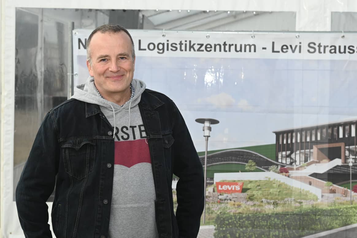 Torsten Müller, Levi's vice president for distribution and logistics for Europe, South Asia, the Middle East and North Africa, at the ground-breaking ceremony in Dorsten, Germany. Image: Levi's