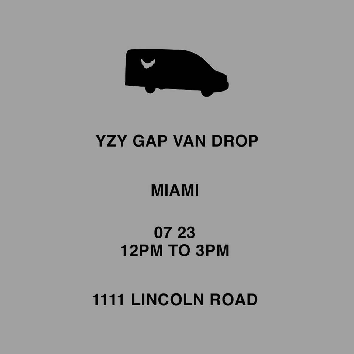 Photo Credits: Anuncio de la acción de venta itinerante de la colección Yeezy Gap Engineered by Balenciaga en Miami.