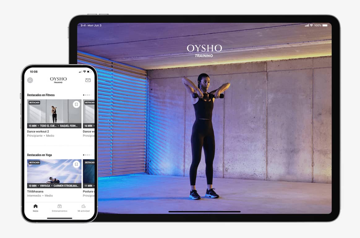 Photo Credits: Nueva aplicación Oysho Training de planes de entrenamientos deportivos. Oysho, página oficial.