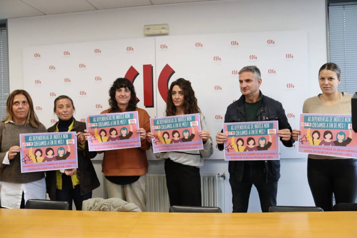Photo Credits: Comparecencia de las delegadas sindicales de la CIG y UGT de este martes 22 de noviembre de 2022 en La Coruña. CIG, página oficial.