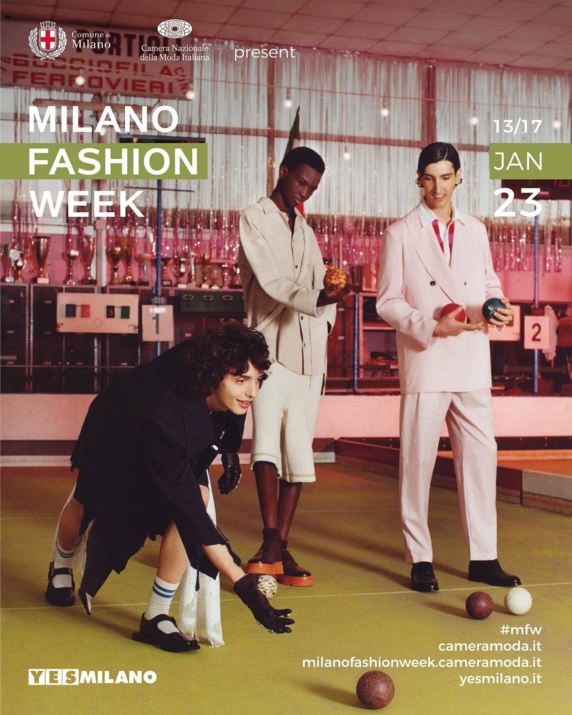 Photo Credits: Cartel promocional de la próxima edición de Milán Fashion Week. CNMI, página oficial de Facebook.