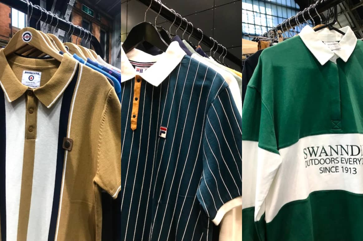 Polo shirts at Just Around the Corner. (From left) Collections of Lambretta, Fila and Swanndri. Images by FashionUnited