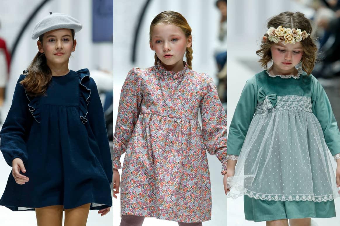 Enthrall: Nocturnal fascinations, kidswear trends AW23. Images from Launchmetrics Spotlight. De g. à dr. : AW23 collections of La Ormiga, Ecoco et Mimosines.