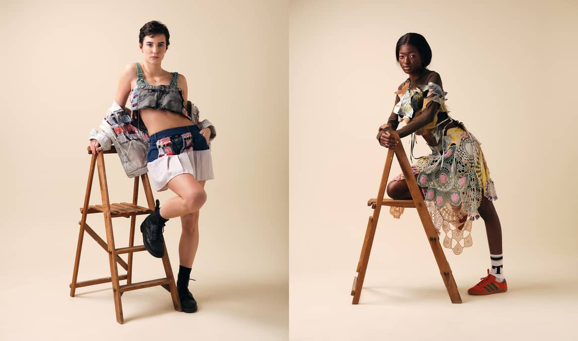 A look from the emerging designers' upcycling range for LFW AW23. Image courtesy of the Graduate Fashion Foundation.