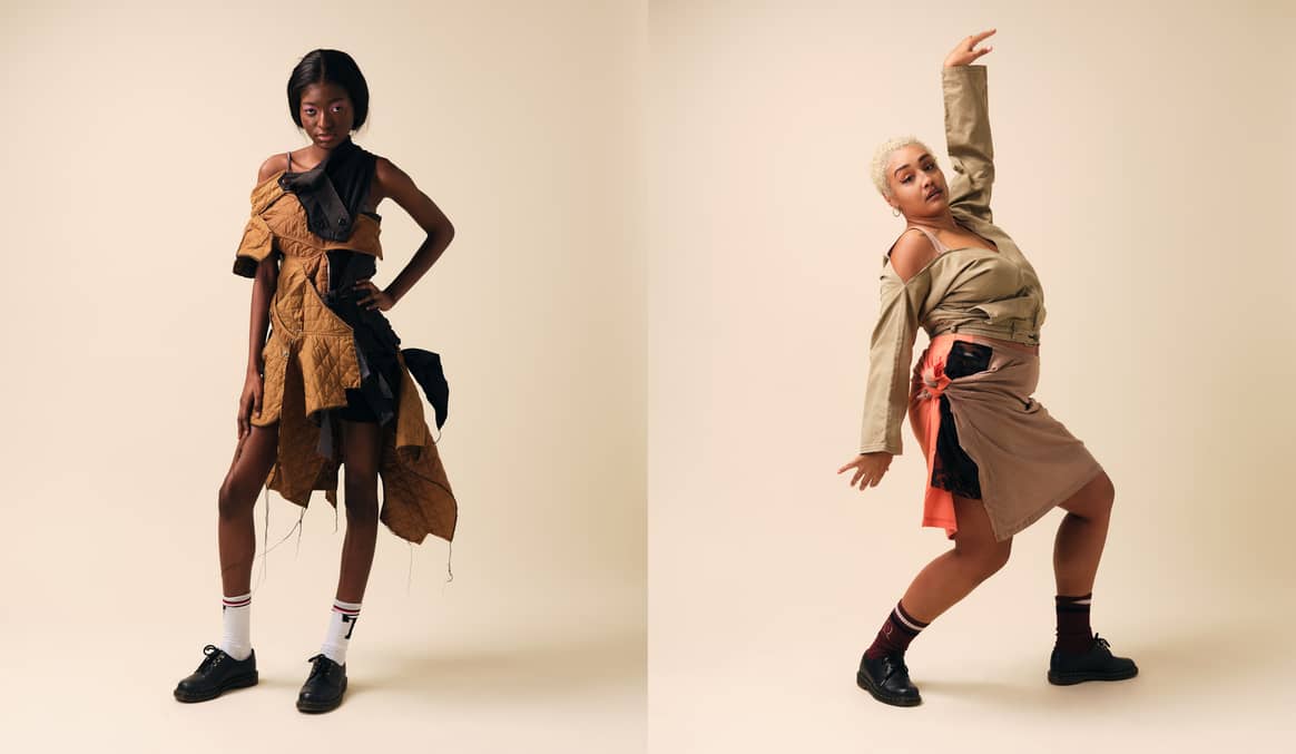 A look from the emerging designers' upcycling range for LFW AW23. Image courtesy of the Graduate Fashion Foundation.