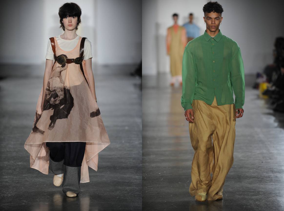 Two looks created by LCF 2023 Master students Bella Wynne (left) and Jiabao Wu (right). Images courtesy of London College of Fashion/UAL.