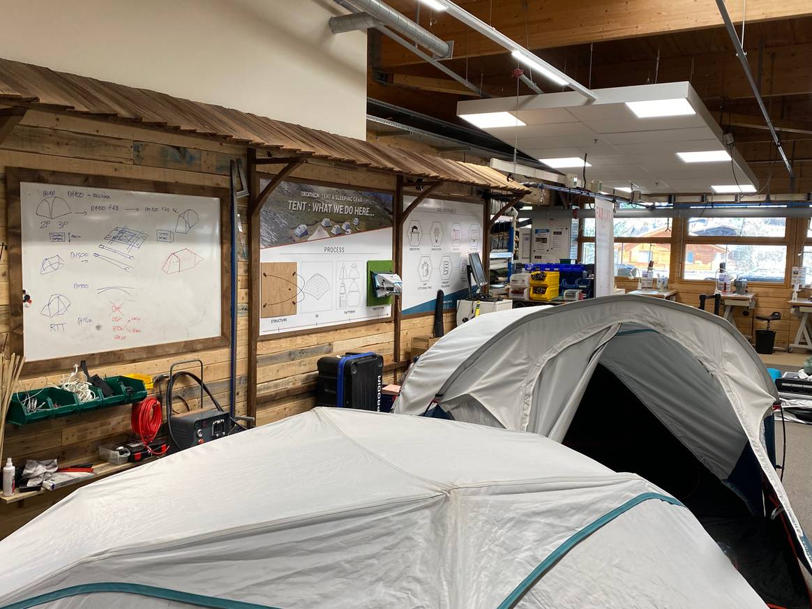 Development area for tents and sleeping bags at the Mountain Store. Photo: FashionUnited