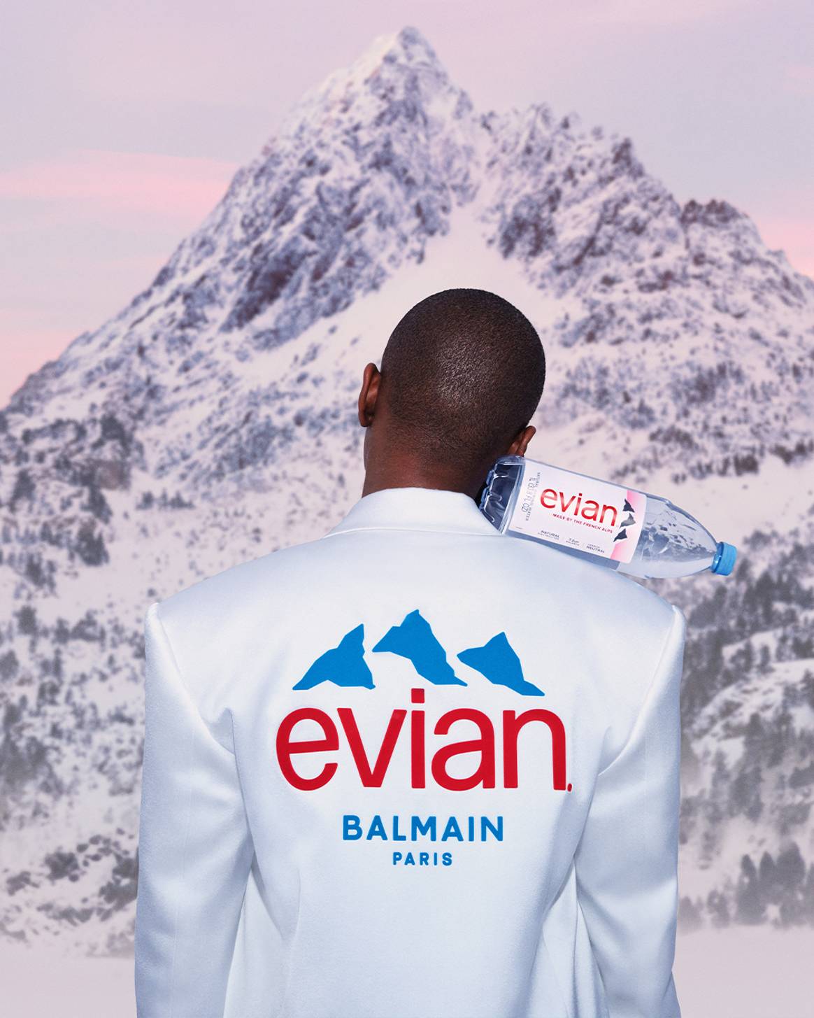 Evian x Balmain. Campagne par Carlotta Guerrero. Courtesy of Balmain
