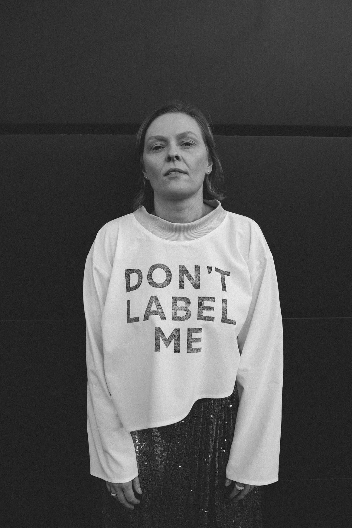 Sarah Schlemmer voor haar campagne 'Don't Label Me'. Foto:
Sarah Schlemmer