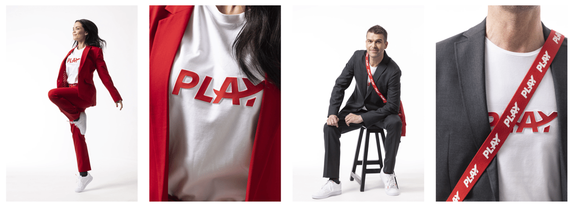 Ijslandse luchtmaatschappij Play lanceerde in 2021 een uniseks lijn
met sweaters, gympen en T-shirts