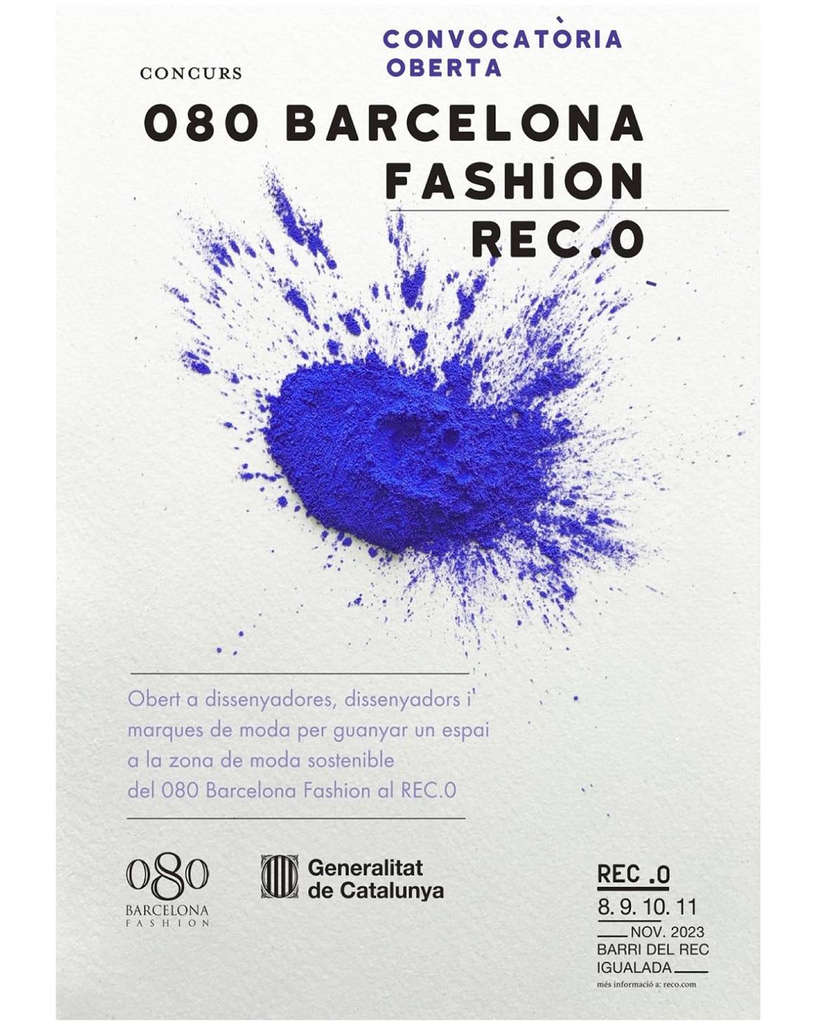 Cartel de la convocatoria abierta a la 9ª edición del concurso para marcas emergentes de Rec.0 y 080 Barcelona Fashion.
