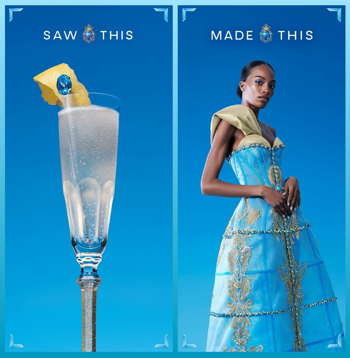 Christian Siriano cocktail couture collection with Bombay Sapphire