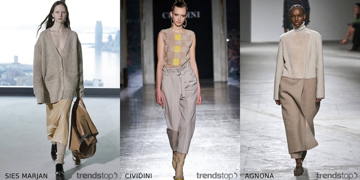 Images courtesy of Trendstop, left to right: Sies Marjan, Cividini, Agnona, all Fall/Winter 2020-21