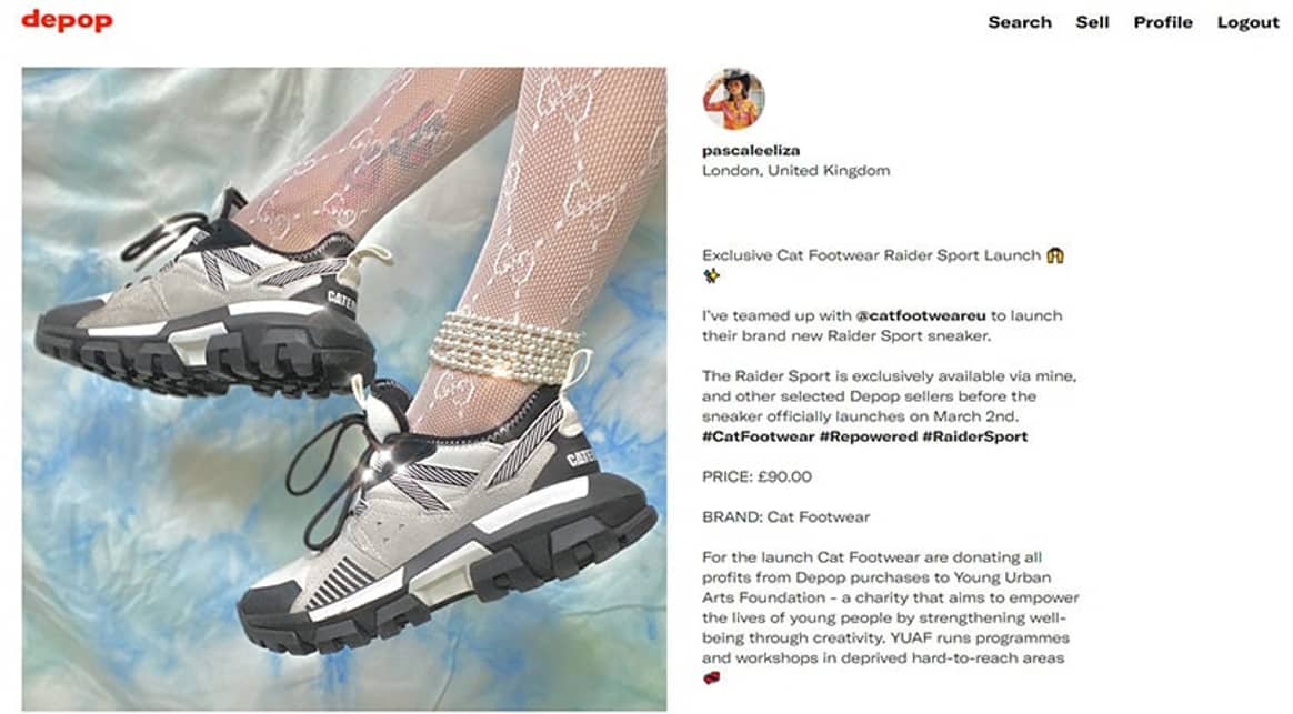 Cat Footwear uses Depop to sell latest collection