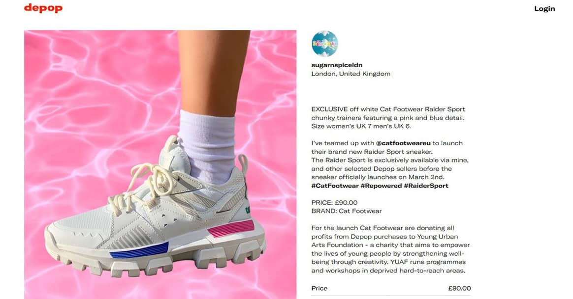 Cat Footwear uses Depop to sell latest collection