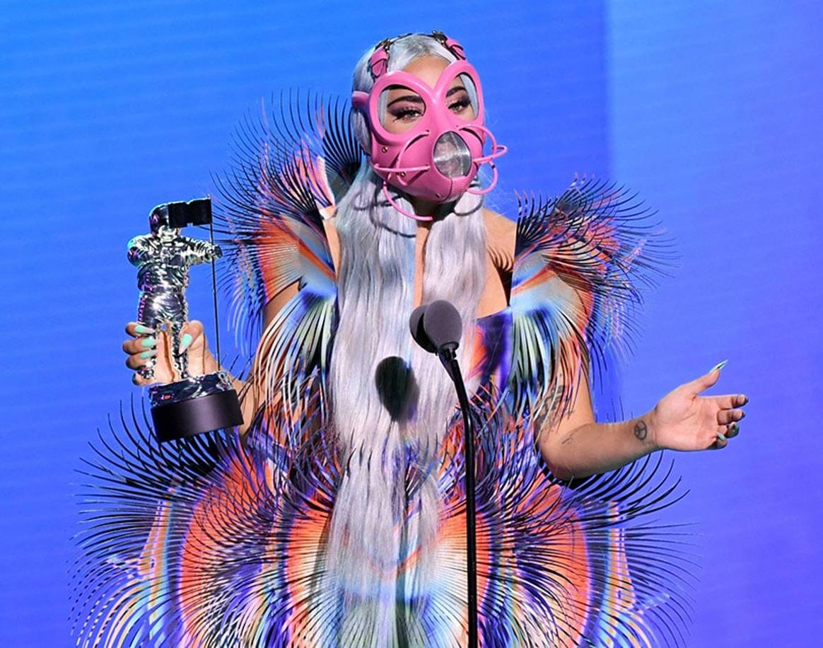 Lady Gaga wears Iris van Herpen as one of nine outfits during the VMAs