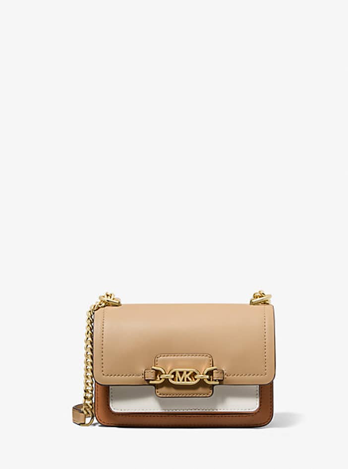 Mk Heather Extra-Small Logo Crossbody Bag - Camel - Michael Kors