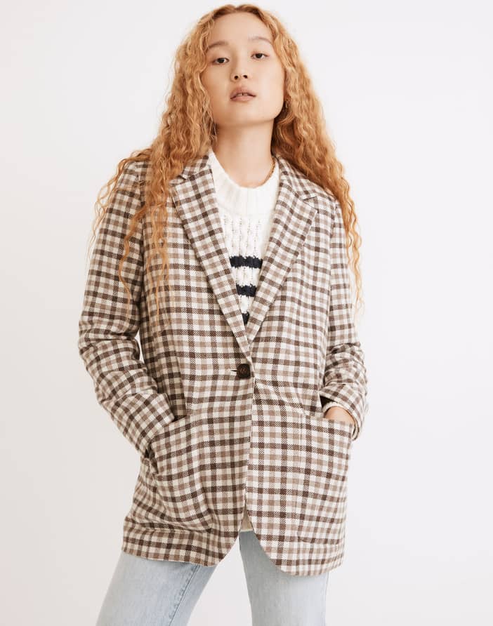 Larsen Blazer in Undyed Check | Madewell