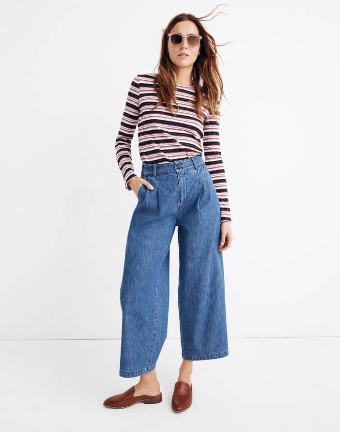 Pleated Wide-Leg Jeans | Madewell