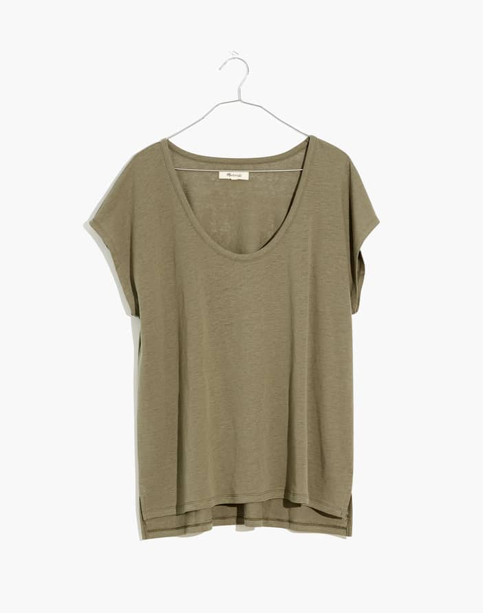 Linen-Blend U-Scoop Tee | Madewell