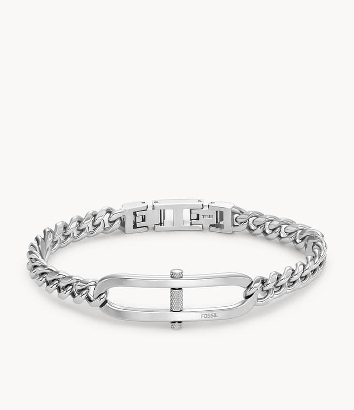 Heritage D-Link Stainless Steel Chain Bracelet | Fossil