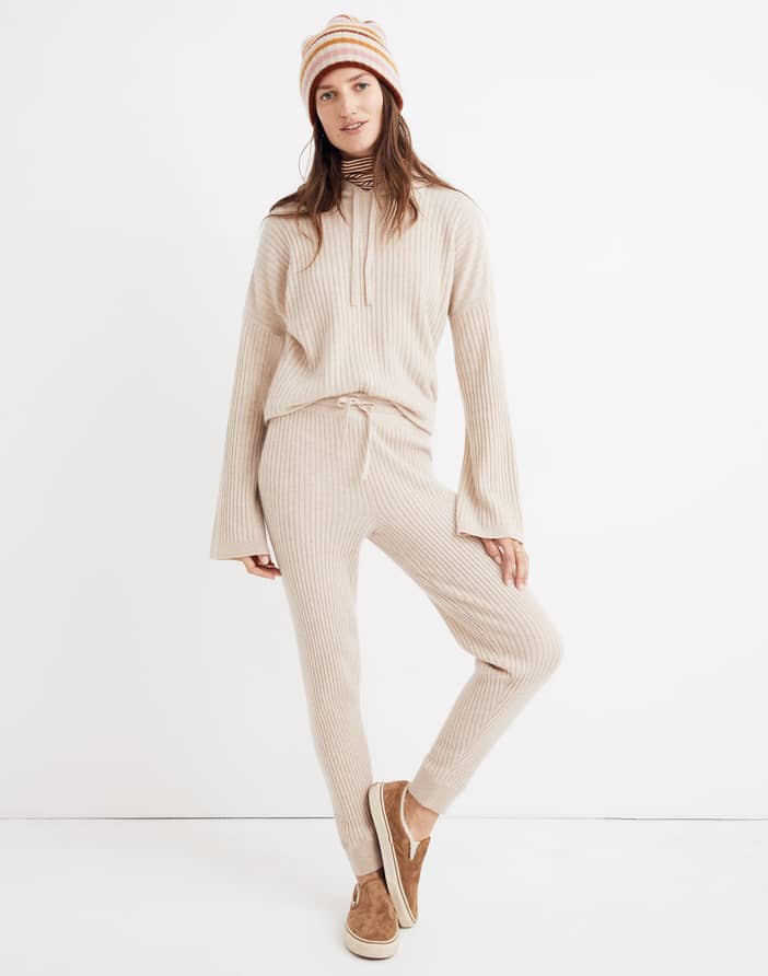 Cashmere Ribbed Jogger Pants | Madewell