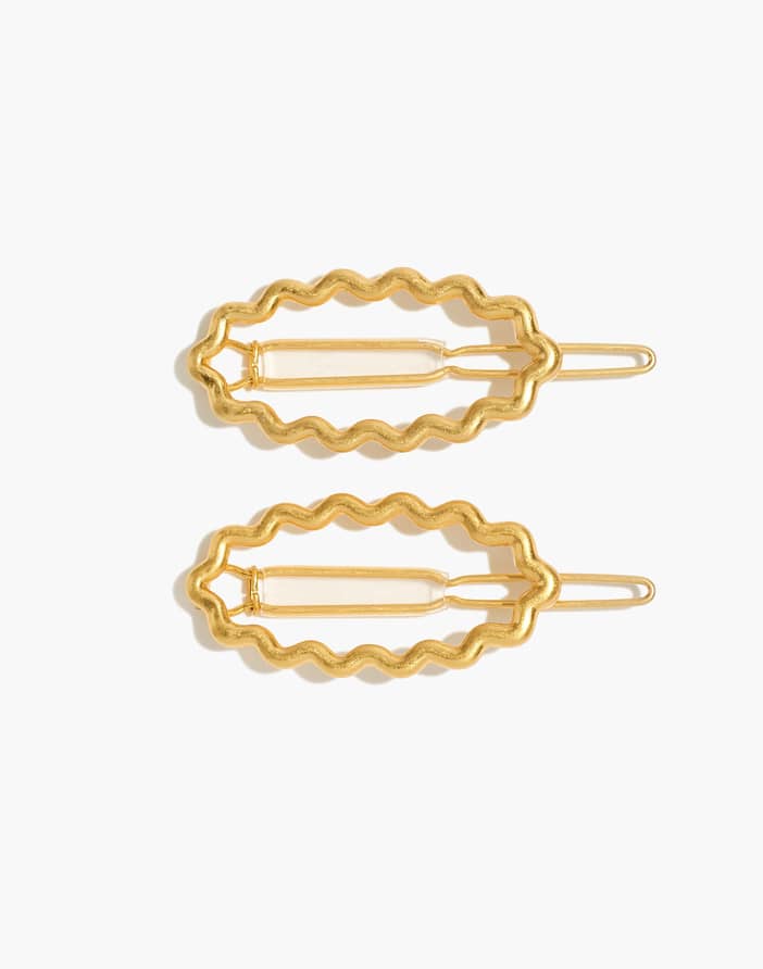 Two-Pack Zigzag Oval Hair Clips | Madewell