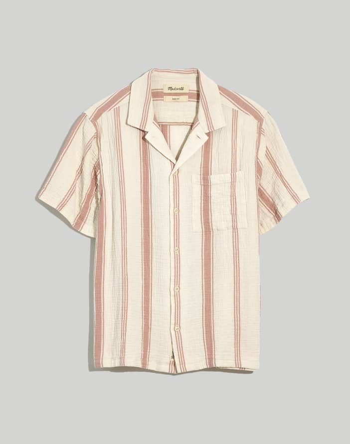 Easy Short-Sleeve Camp Shirt in Emery Stripe | Madewell