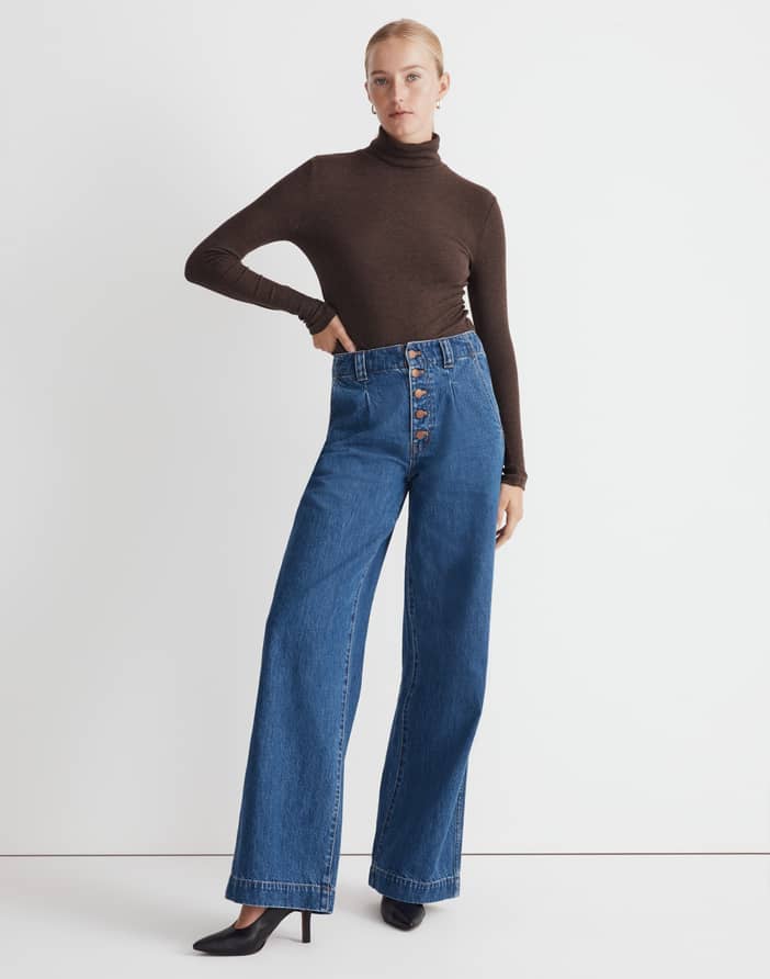 Superwide-Leg Jeans in Myler Wash: Pleated Edition | Madewell