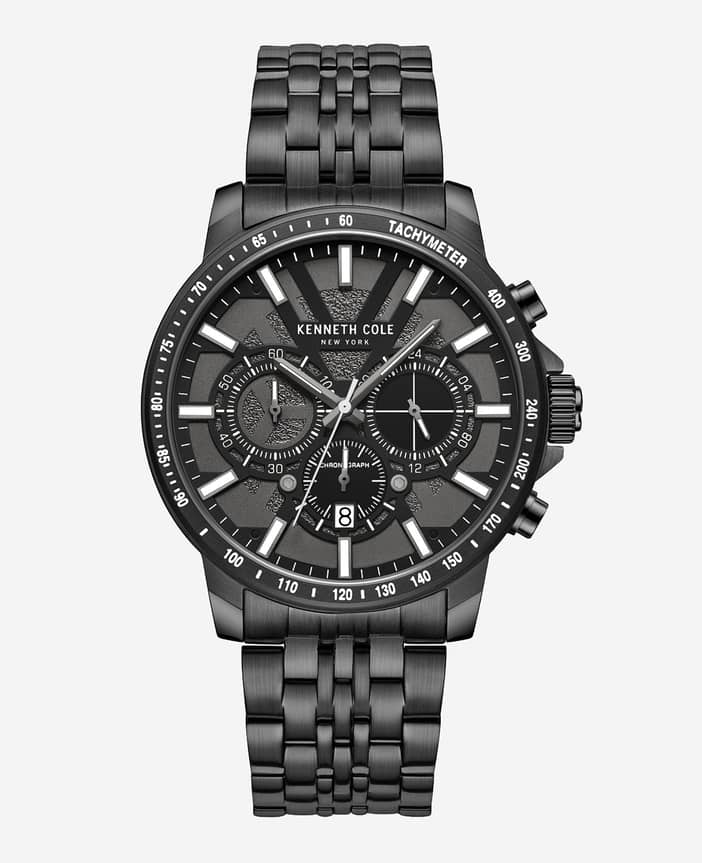 | Chronograph Watch With Black Bracelet Strap | Kenneth Cole