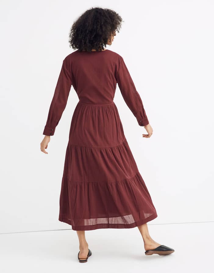 Cinch-Waist Tiered Midi Dress | Madewell