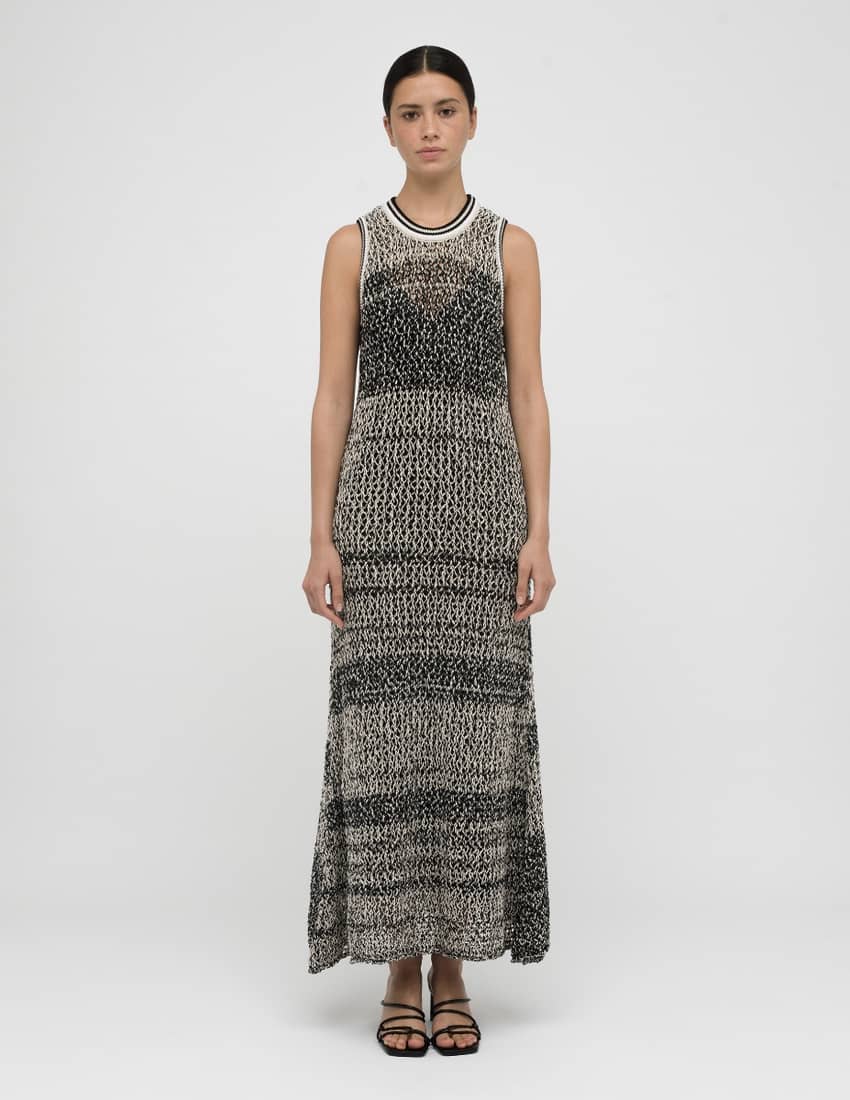 See-through midi knit-dress | A LINE