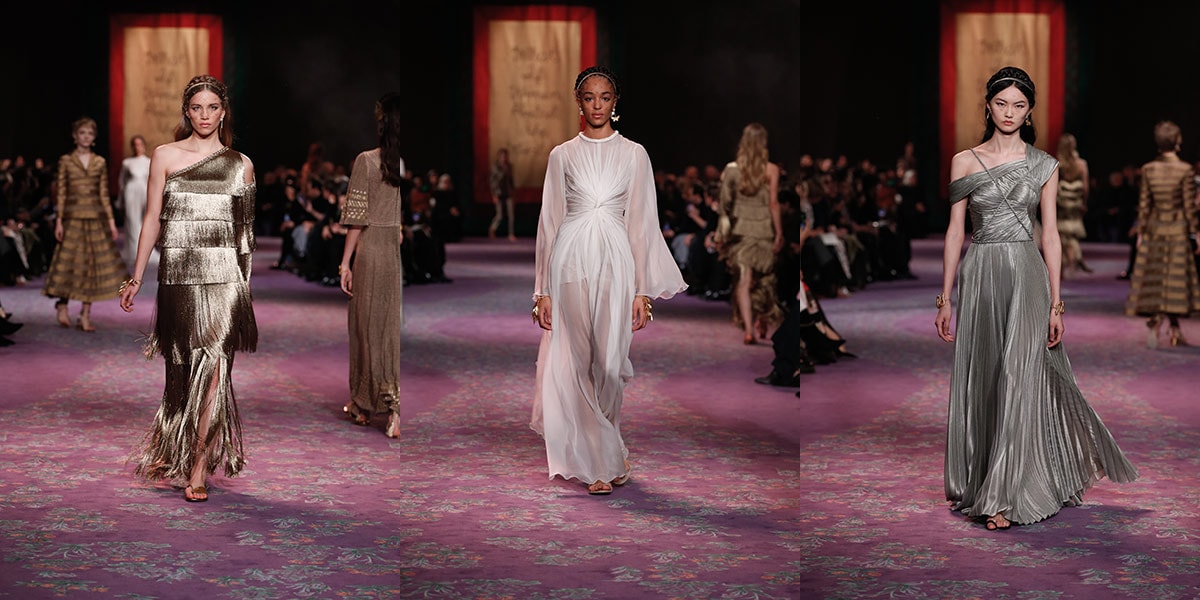 Dior channels its inner greek goddess in feminist driven couture show