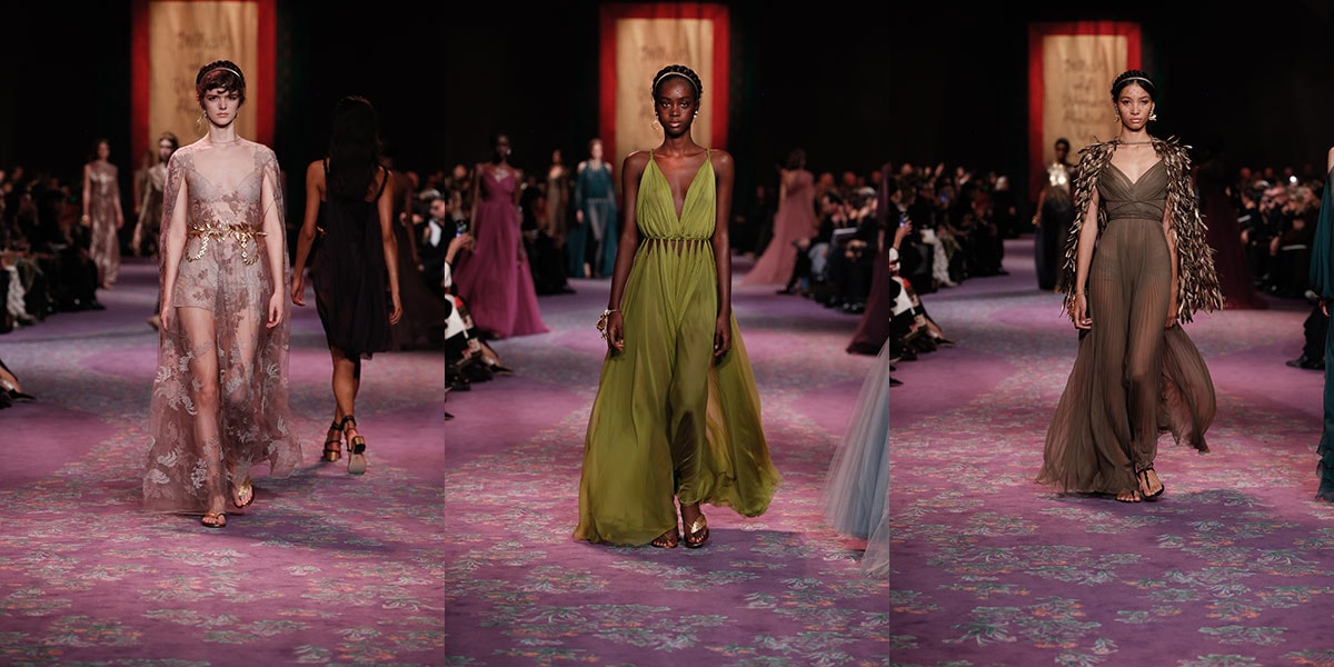 Dior channels its inner greek goddess in feminist driven couture show