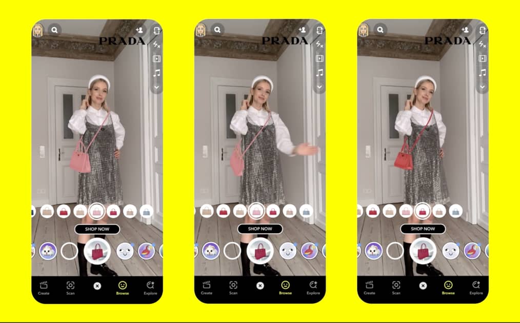 Snapchat boosts AR try-on tools: Farfetch, Prada dive in