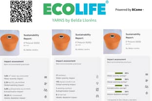 Belda Llorens, primera hilatura española en ser evaluada por BCome, revela su ahorro de millones  de litros de agua y miles de emisiones de CO2 con sus línea Ecolife Yarns® 
