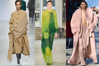 Key colors at Paris Fashion Week FW24: Khaki, a neutral pink and shades of green